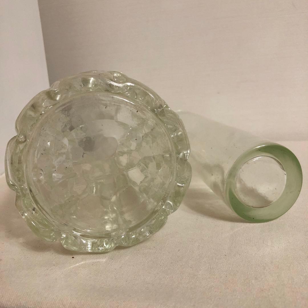 IWATA 岩田ガラス　花瓶　網目　つららかご　中筒付き　岩田藤七