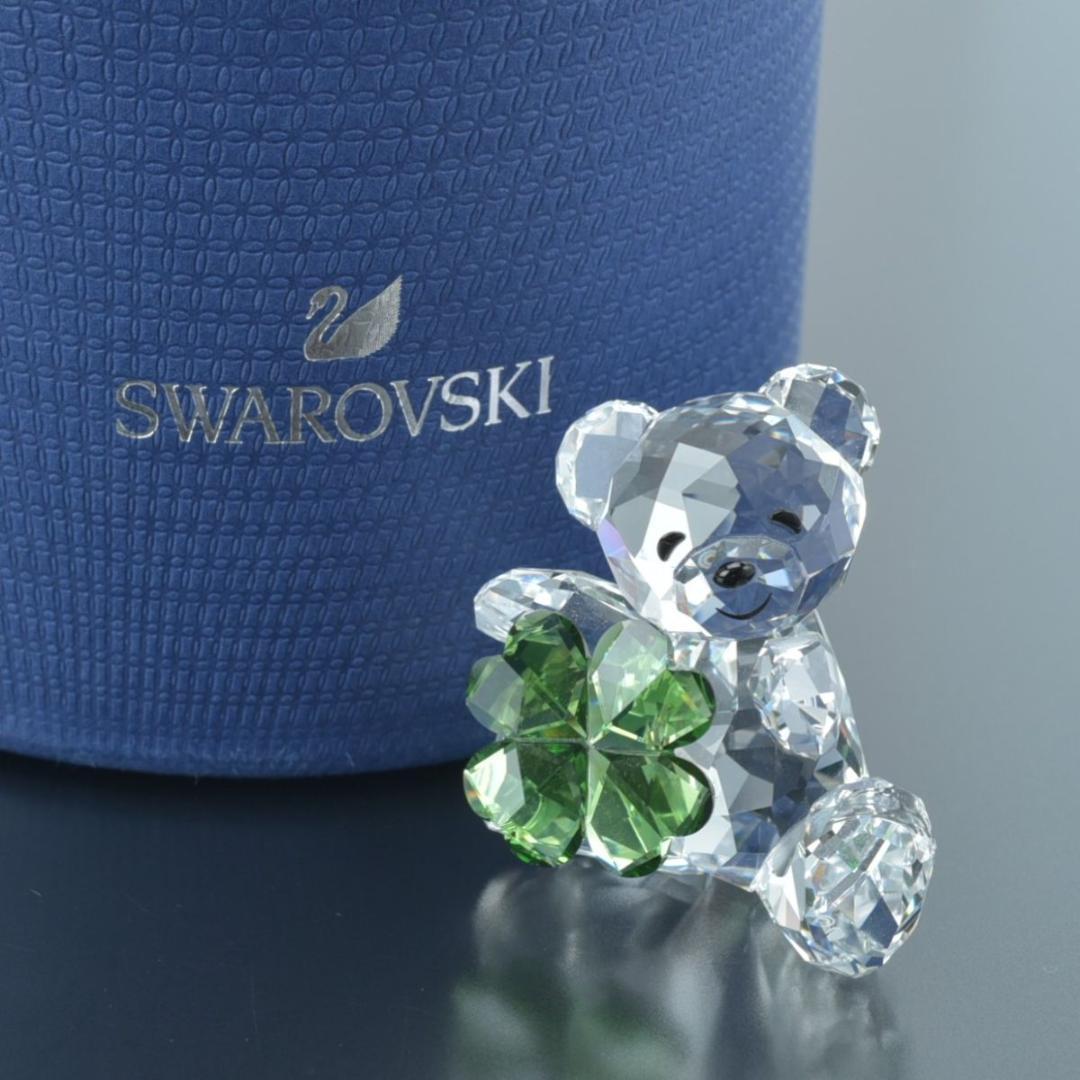 極美品 スワロフスキー クリスタル クリスベア クローバー 箱付き グッドラック