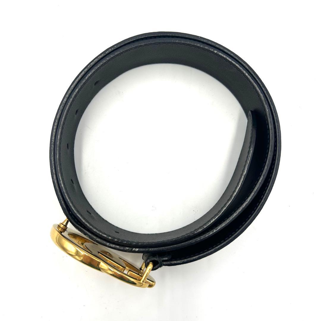 GUCCI グッチ ベルト GGマーモント レザー ブラック ゴールド