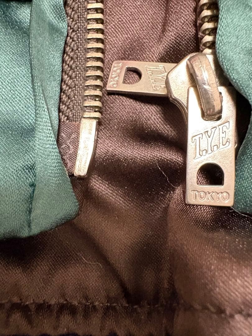 東洋テーラー スカジャン ブラウン/グリーン リバーシブル サイズL