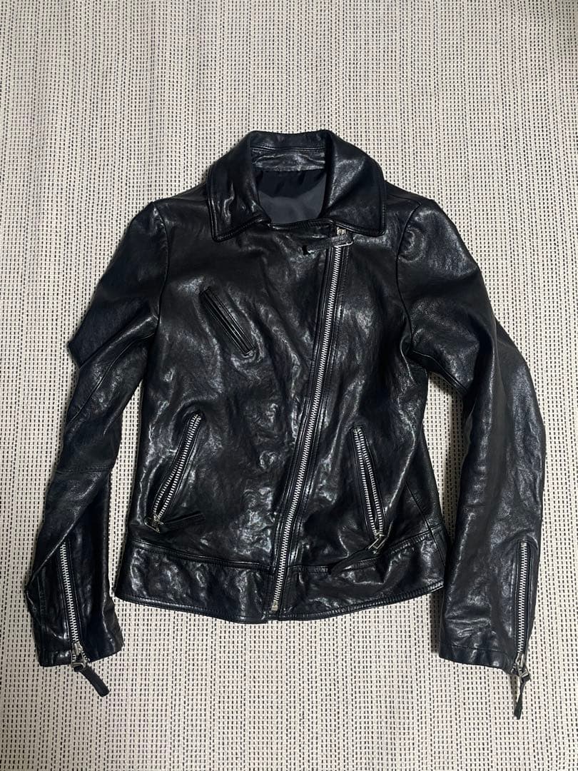 ヴィンテージレザーライダースジャケット 羊革 S