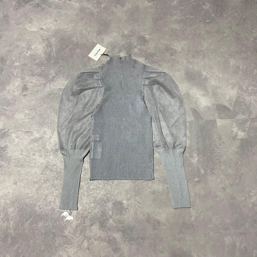 【未使用】ミュベール パフスリーブラメプルオーバー