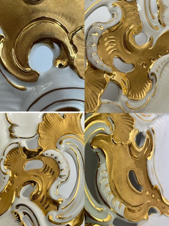 Meissen マイセン　金彩透かし大皿