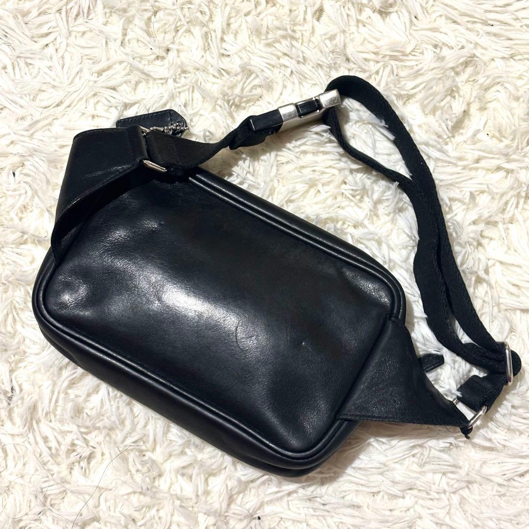 美品　COACH　ボディバッグ　ショルダーバッグ　ボディバッグ　レザー　ブラック