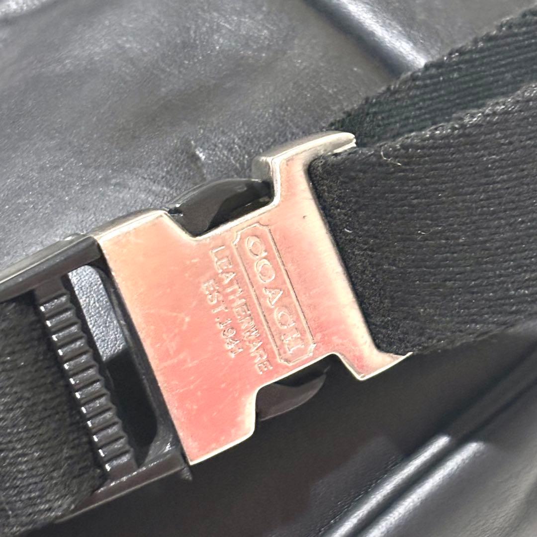 美品　COACH　ボディバッグ　ショルダーバッグ　ボディバッグ　レザー　ブラック
