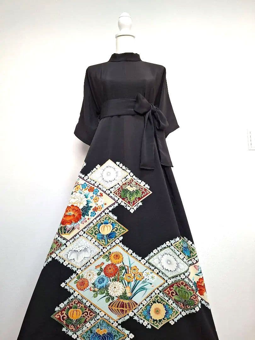 着物リメイクワンピース3631