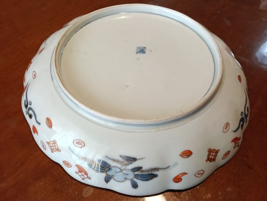 骨董｜古伊万里 江戸後期 色絵✕染付 ［ 八寸皿］