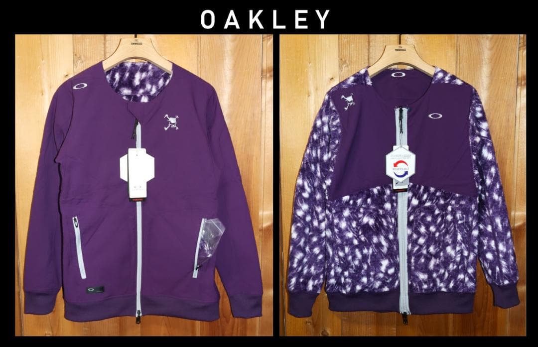 新品 オークリーゴルフ スカル リバーシブル ウインドジャケット (M) Ⓗ