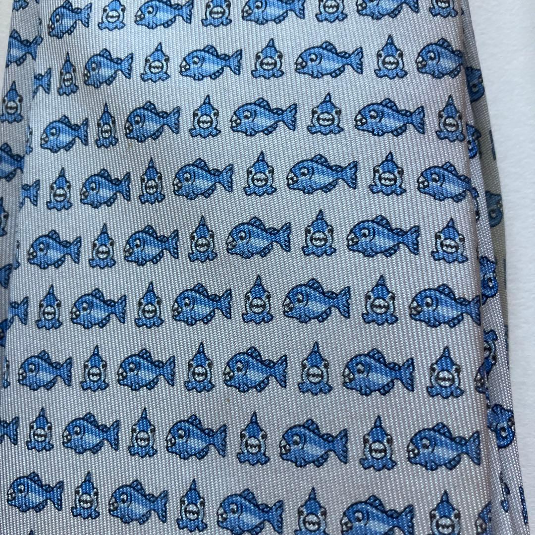 エルメス 魚柄　ネクタイ