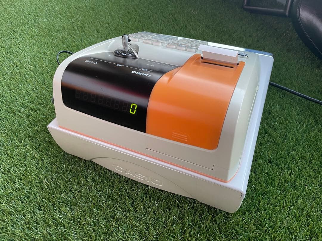 CASIO TE-M80 レジスター ホワイト/オレンジ