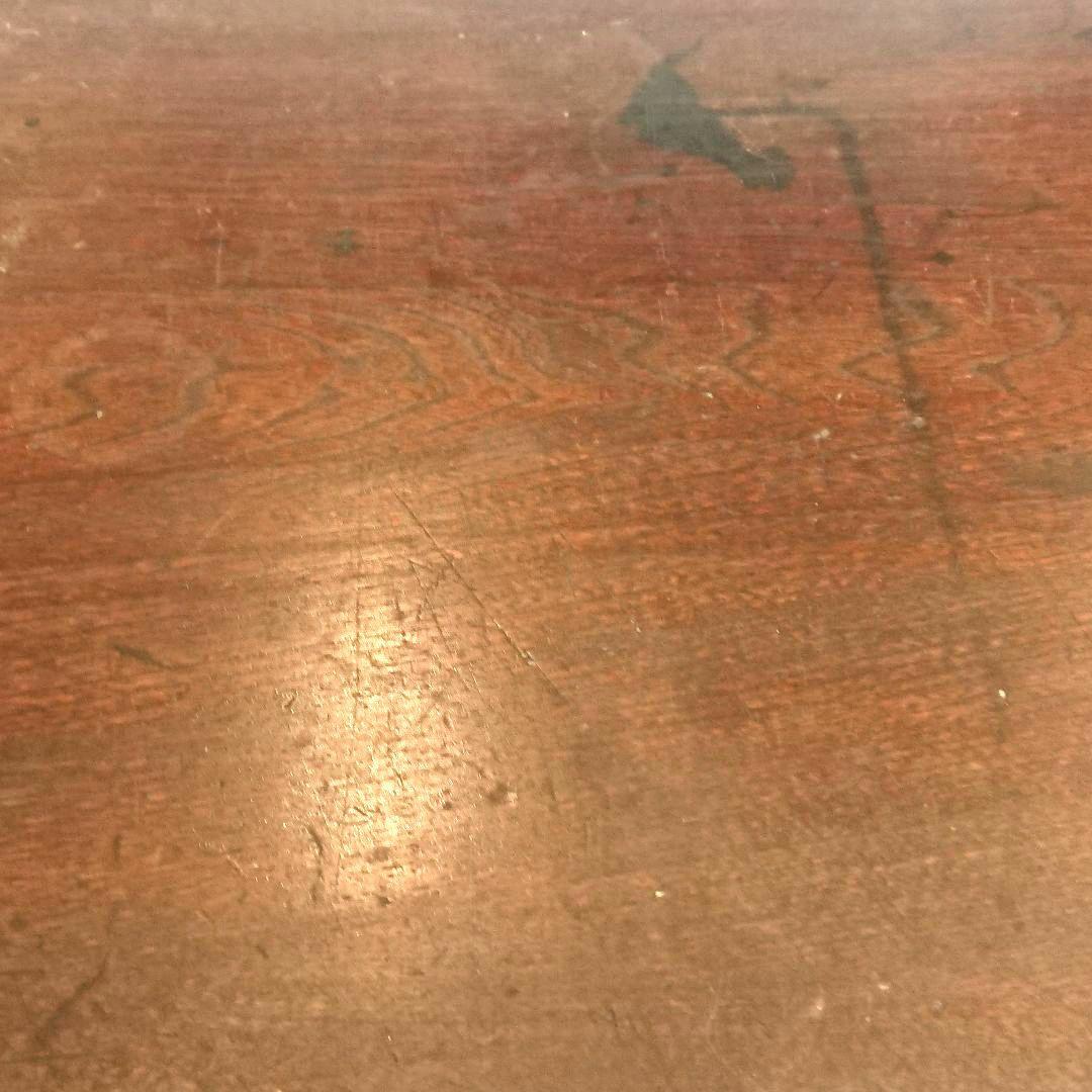 【昭和レトロ】木製文机 ダークブラウン 引き出し２つ アンティーク