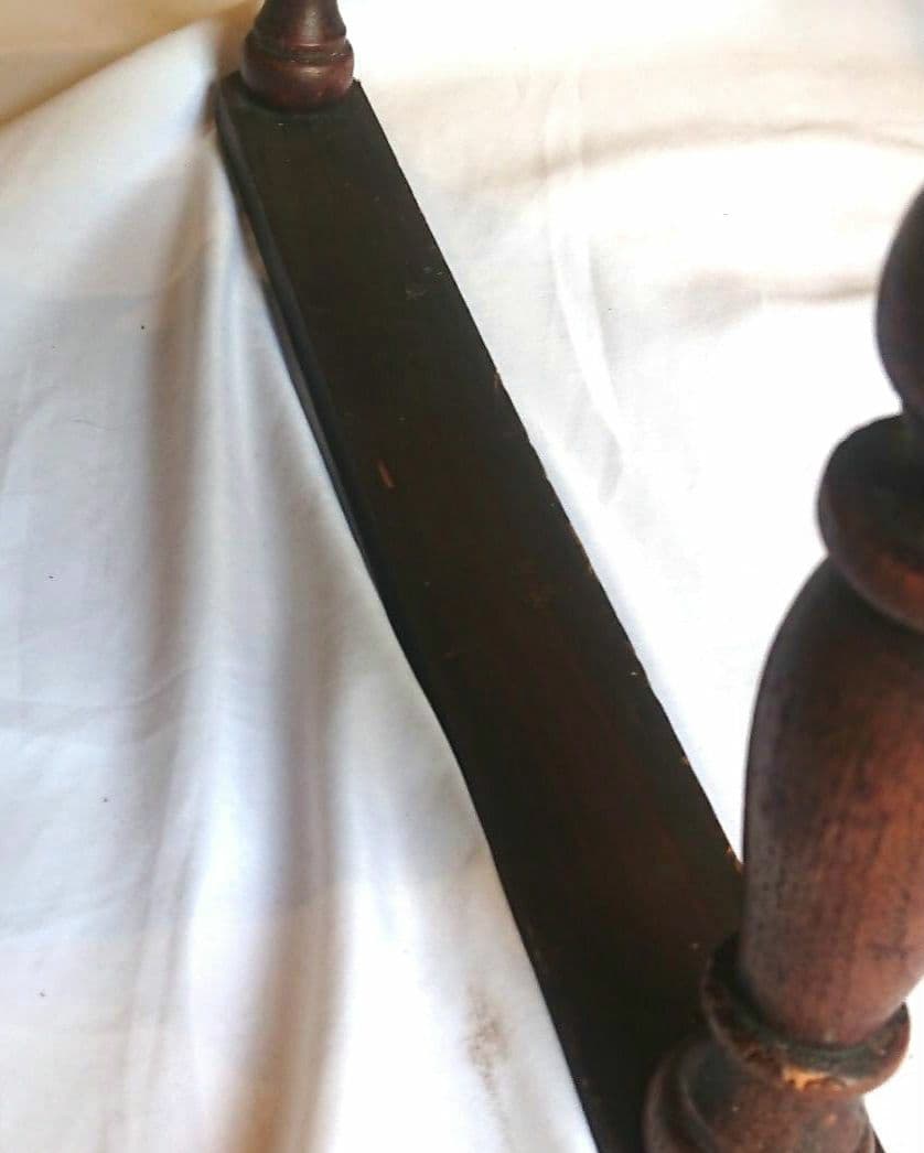 【昭和レトロ】木製文机 ダークブラウン 引き出し２つ アンティーク