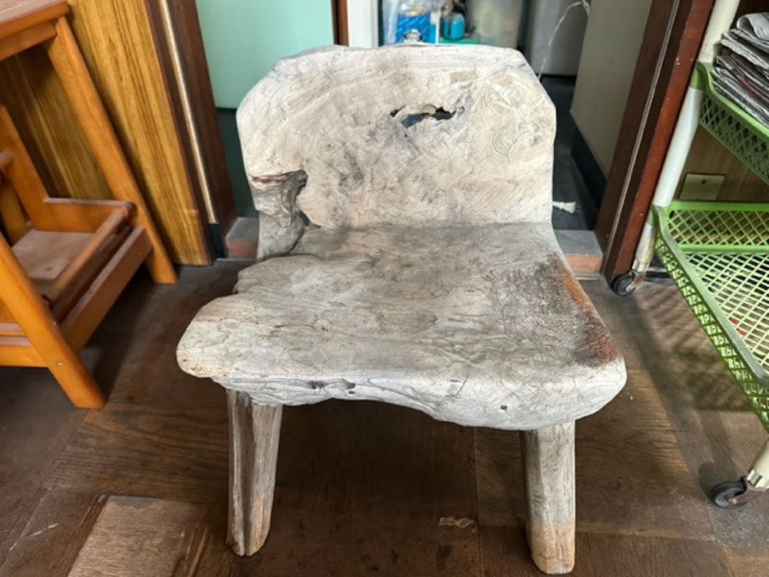 インドネシアチーク古木の臼椅子