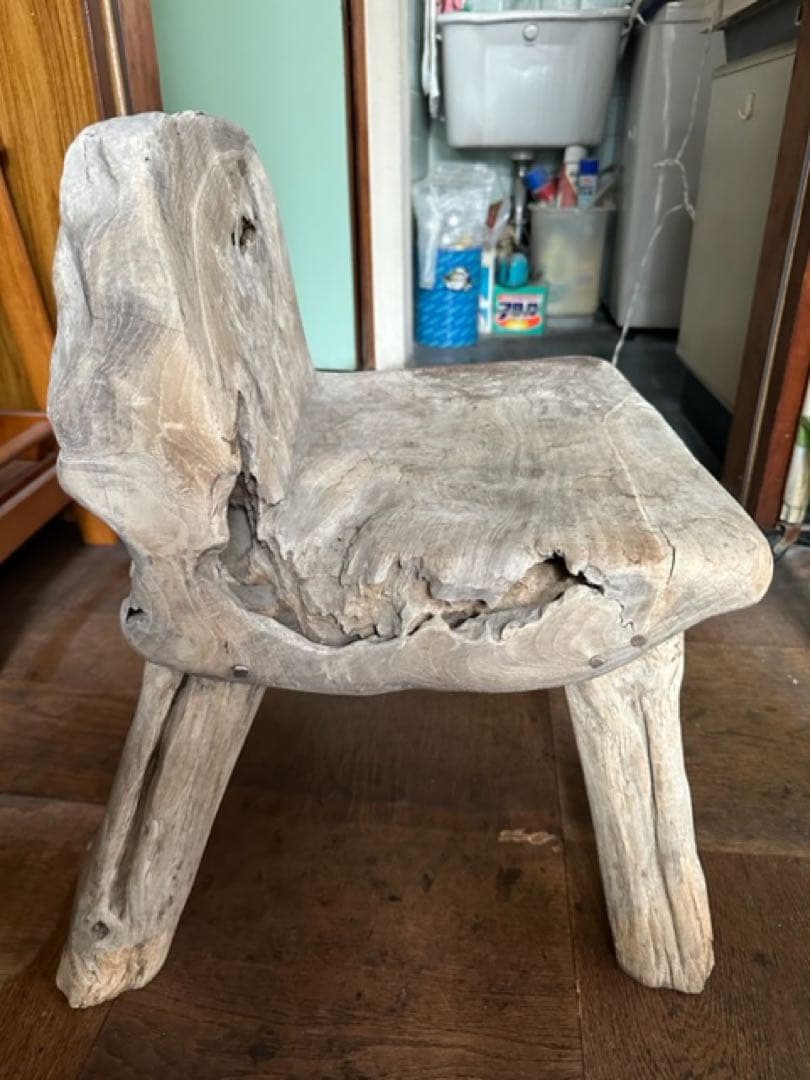 インドネシアチーク古木の臼椅子
