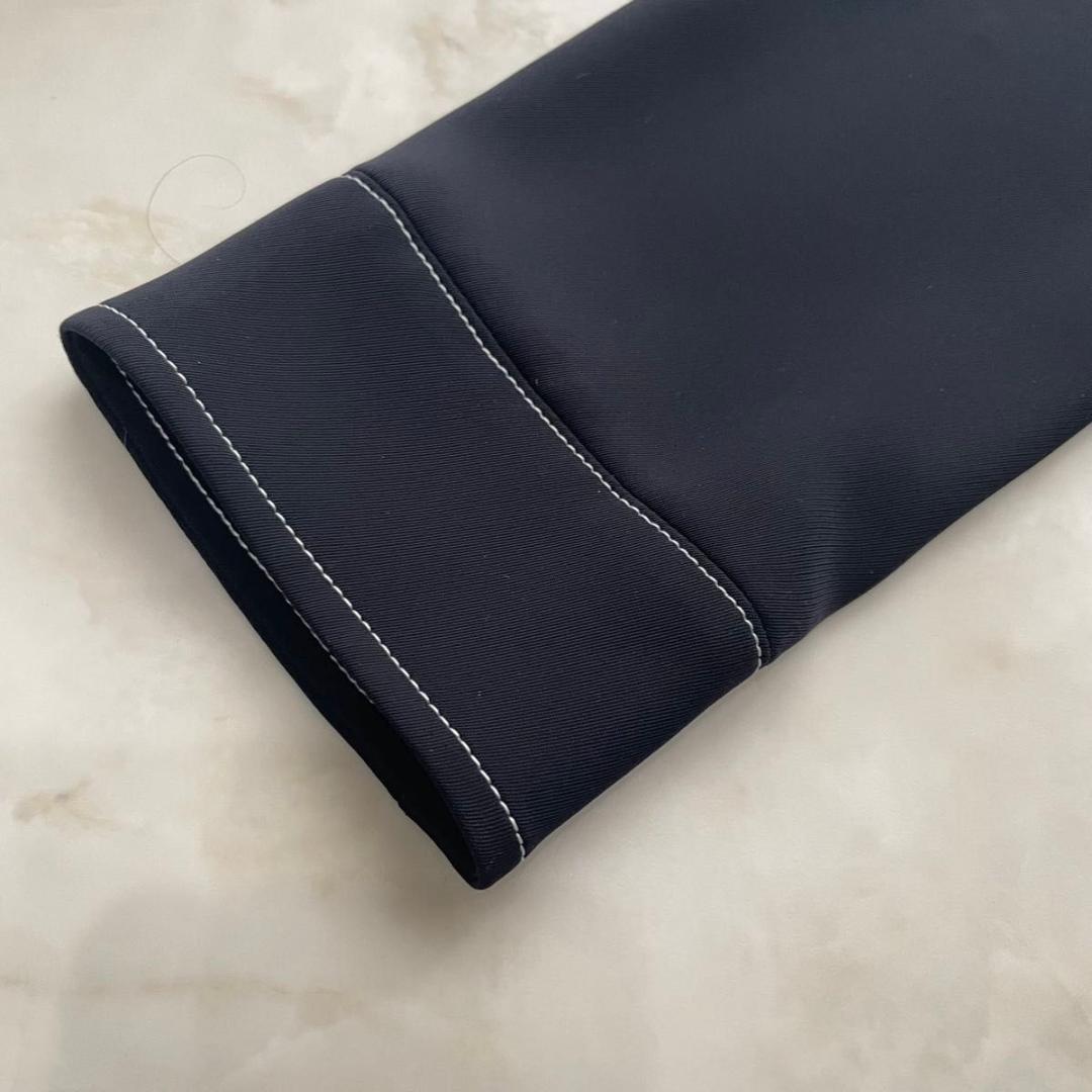 sov.ソブ　ダブルサテンワンピース　白襟　マキシ丈　フレア　Aライン　36　S