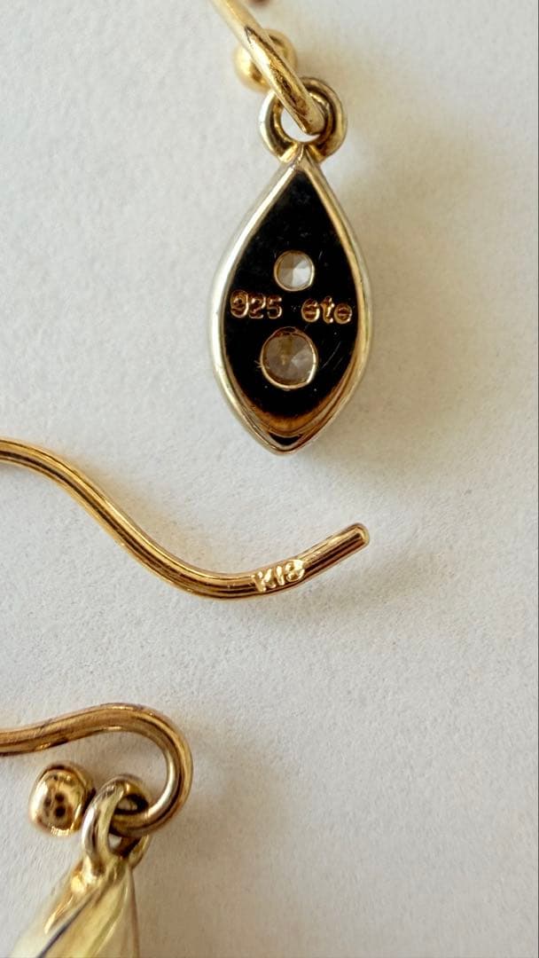 ete K18 S925 ミルグレイン　ピアス