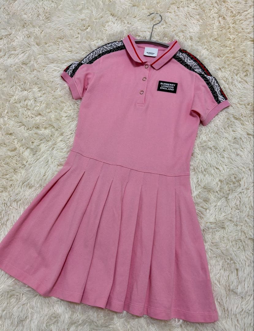 BURBERRY ポロワンピース 半袖 ピンク　10y140cm