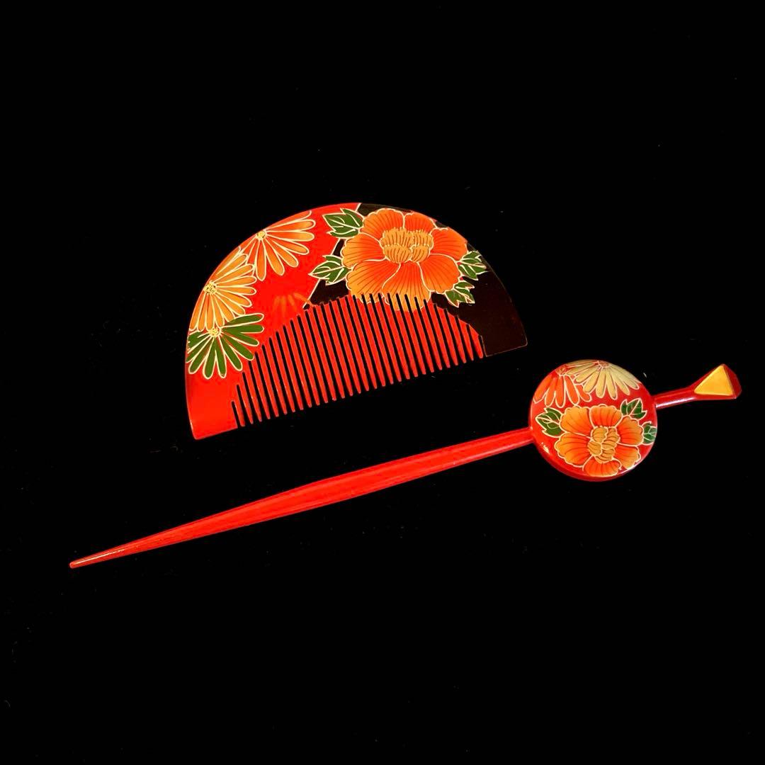 日本髪 髪飾り 七五三(5～7歳) 橙色