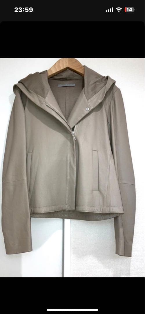 セオリーリュクス☆フーデッドレザージャケット　　size40