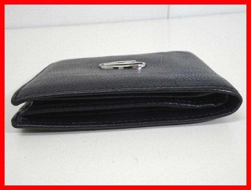 DIESEL　 ディーゼル　二つ折り財布　ロゴ　革　黒　Mイ-198