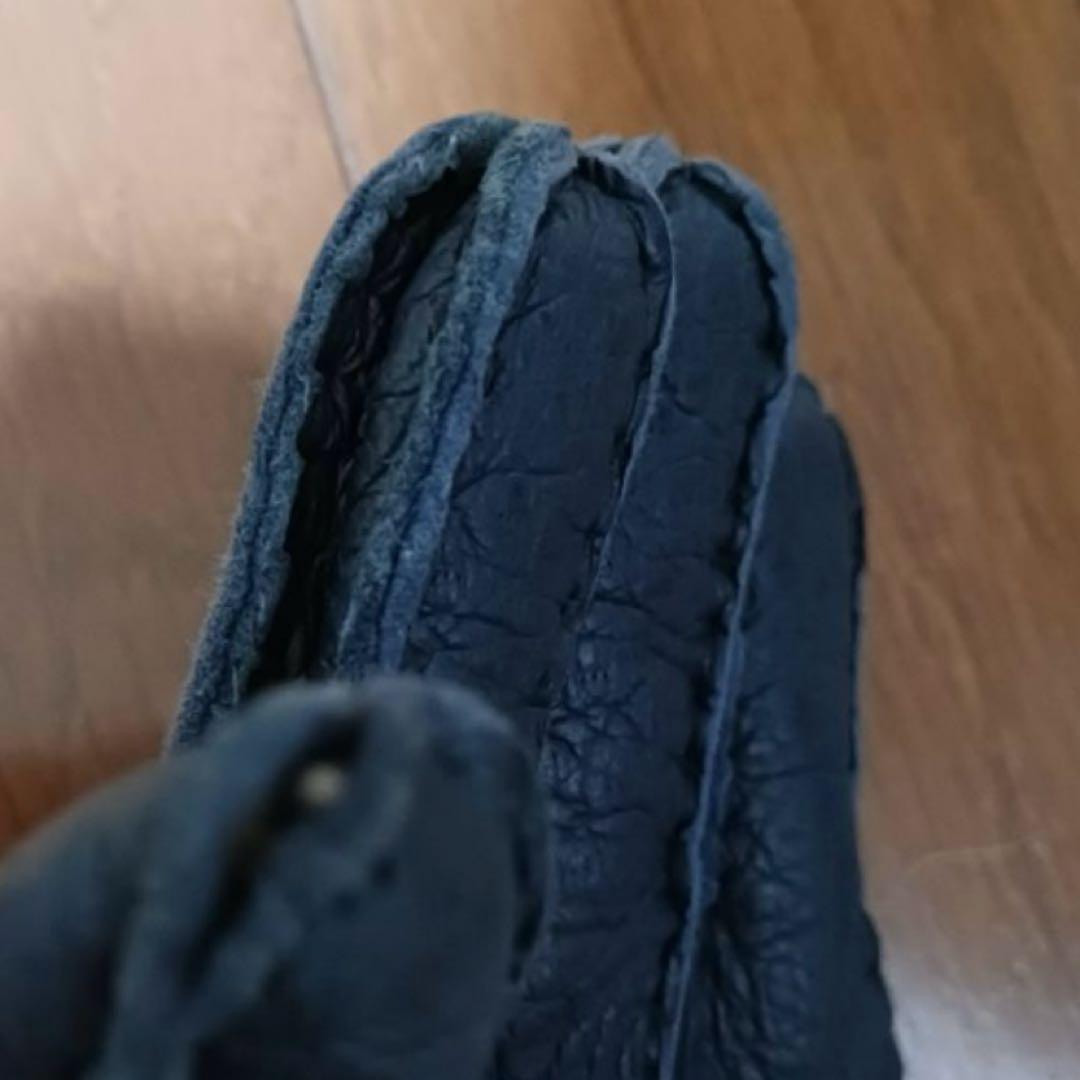 ス*軍様 DENTS navy ペッカリー　size8 バックル付き イギリス製