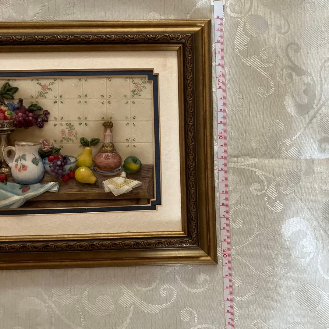 立体樹脂絵　インテリア　アンティーク 木製額