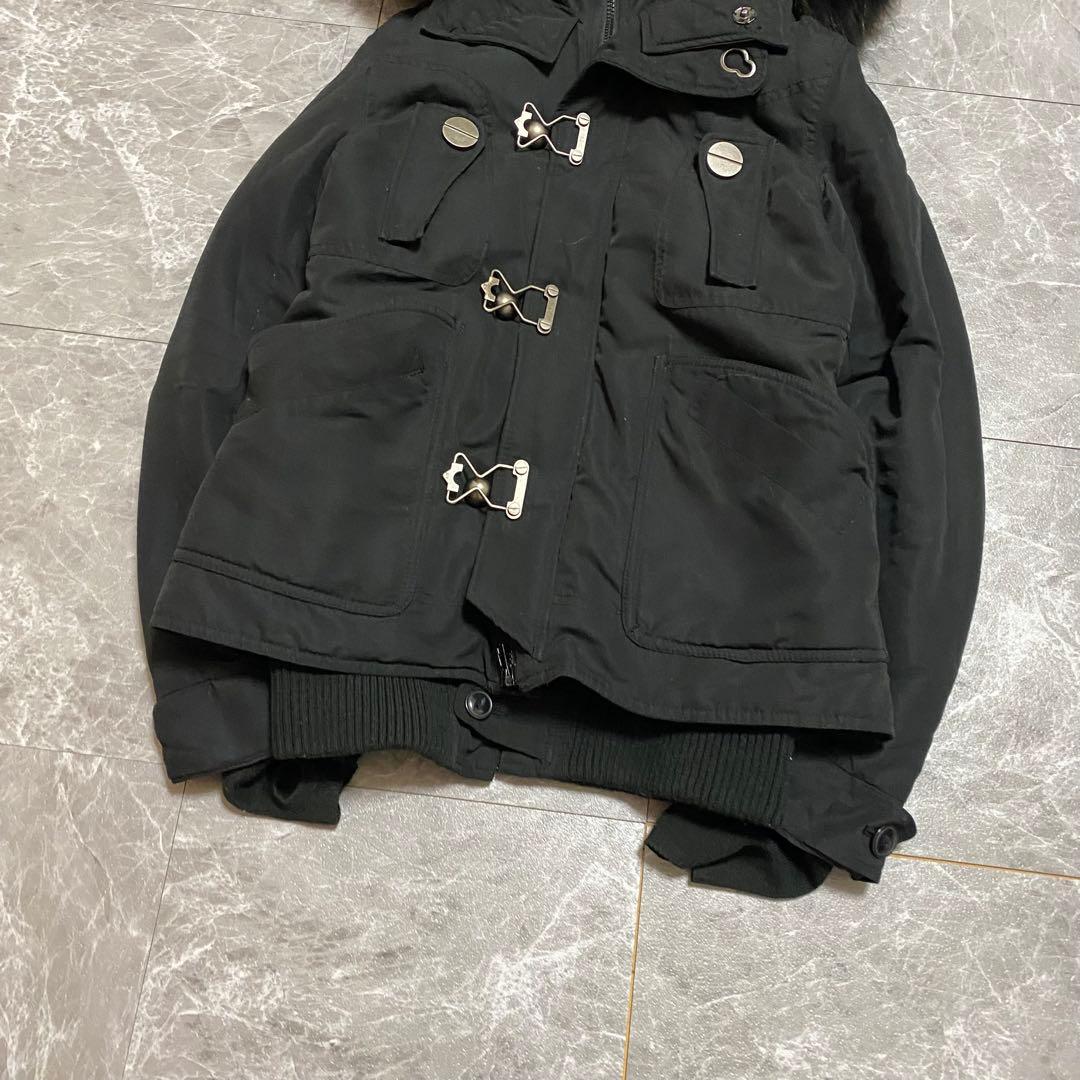 00s archive ファー ミリタリージャケット y2k 平成 グランジ 黒