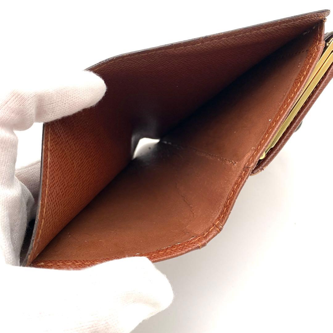 ルイヴィトン モノグラム ヴィエノワ 二つ折り財布 がま口 ブラウン