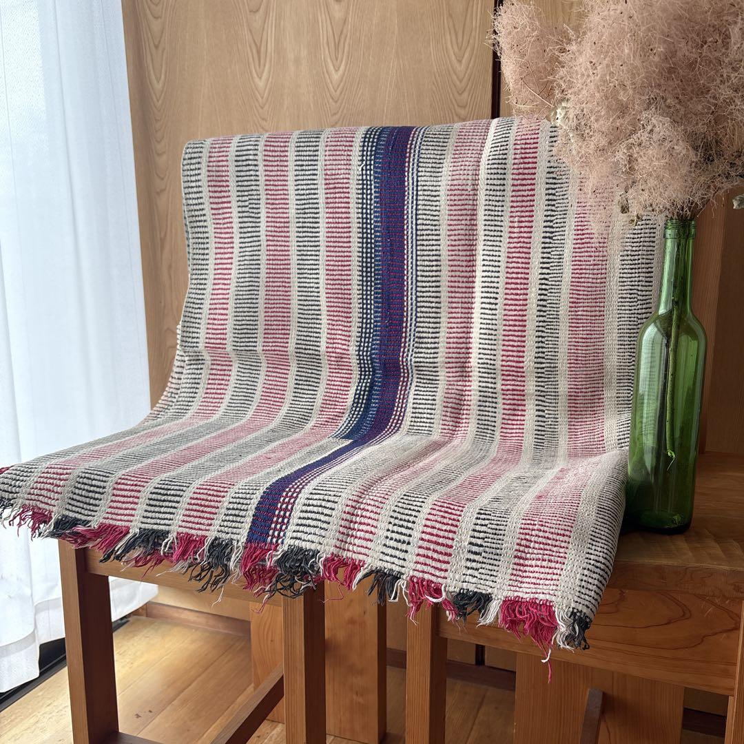 未使用＊ヴィンテージラリーキルト　ボーダーステッチ　マルチカバーカンタキルト