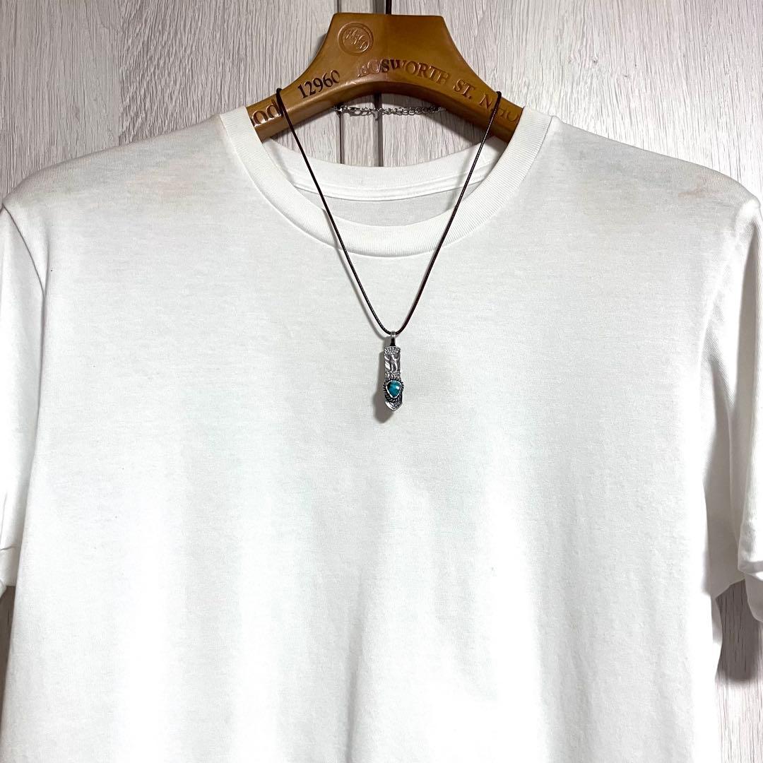 ロイストン　ターコイズ　ヴィンテージ　フェザー　シルバー　ネックレス