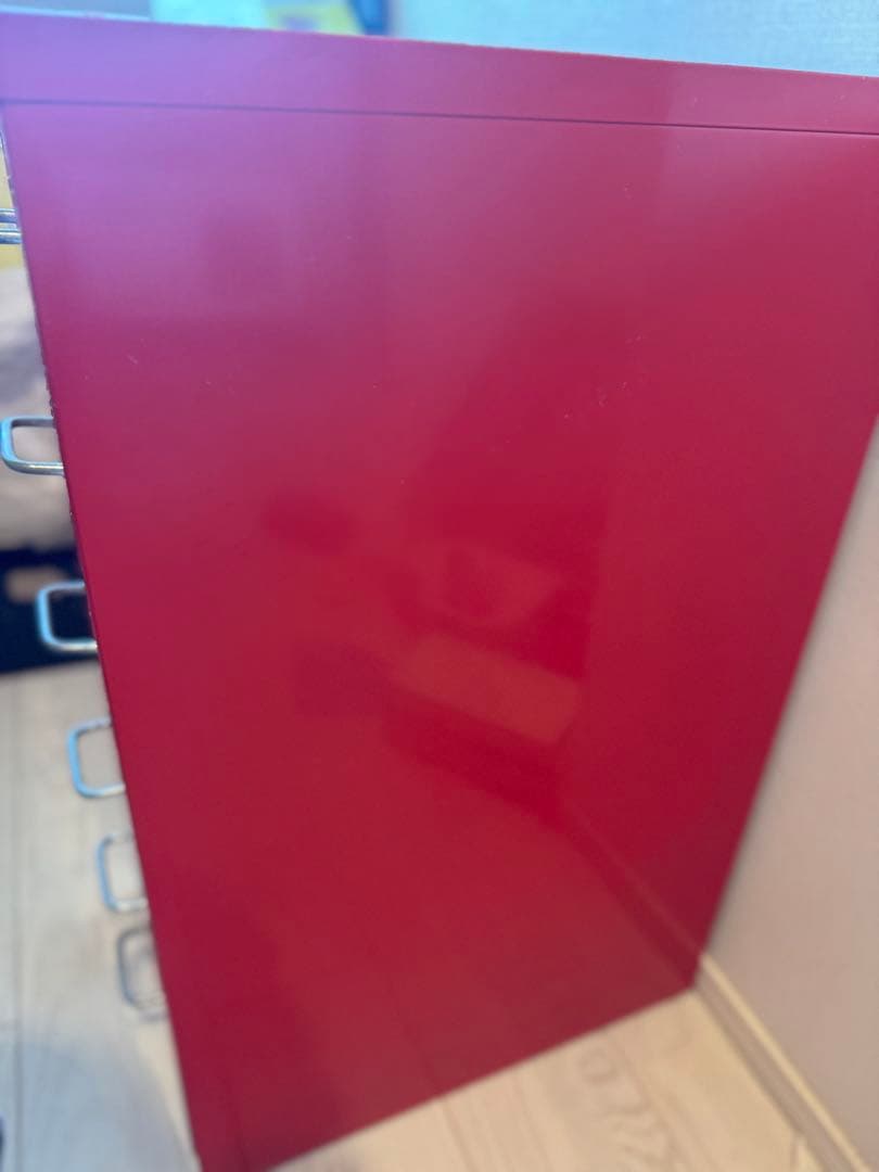 <廃盤>赤 レッド IKEA ヘルメル引き出しユニット　キャスターなし