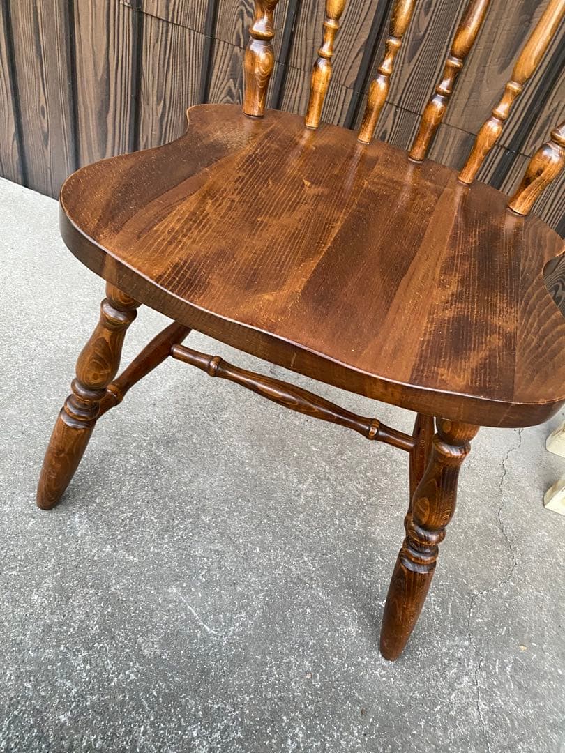 木製　ダイニングチェア　カシワ　飛騨家具　ウィンザーチェア　ヴィンテージ