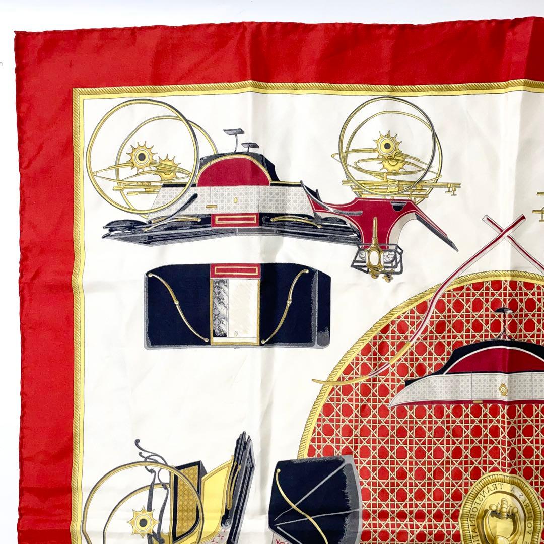 エルメス　カレ90　シルク88cm スカーフ　レッド　M