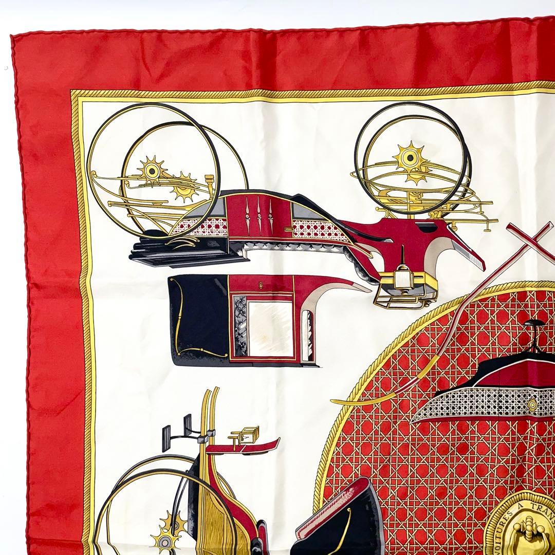 エルメス　カレ90　シルク88cm スカーフ　レッド　M