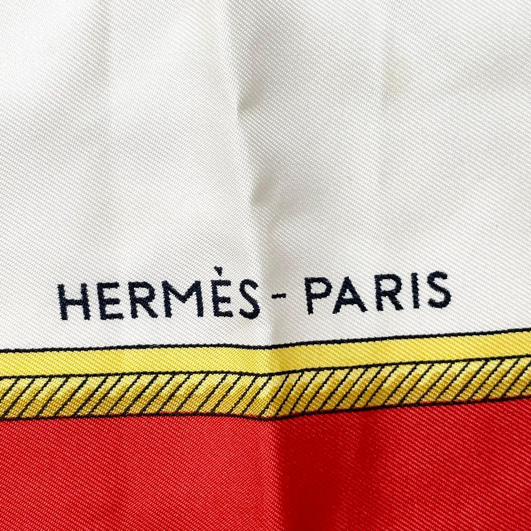 エルメス　カレ90　シルク88cm スカーフ　レッド　M