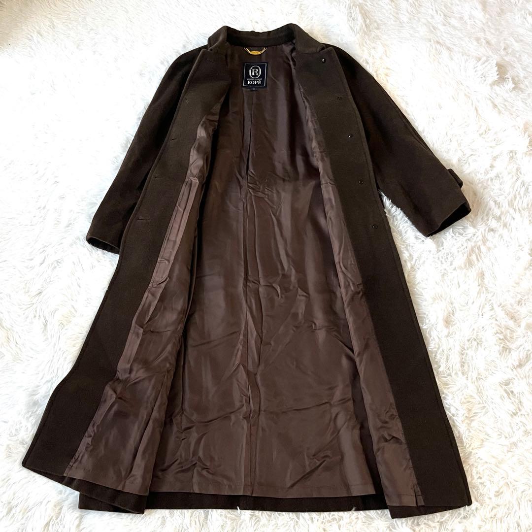【極美品】ロペ　アンゴラ60%混　ロングコート　ブラウン マキシ丈