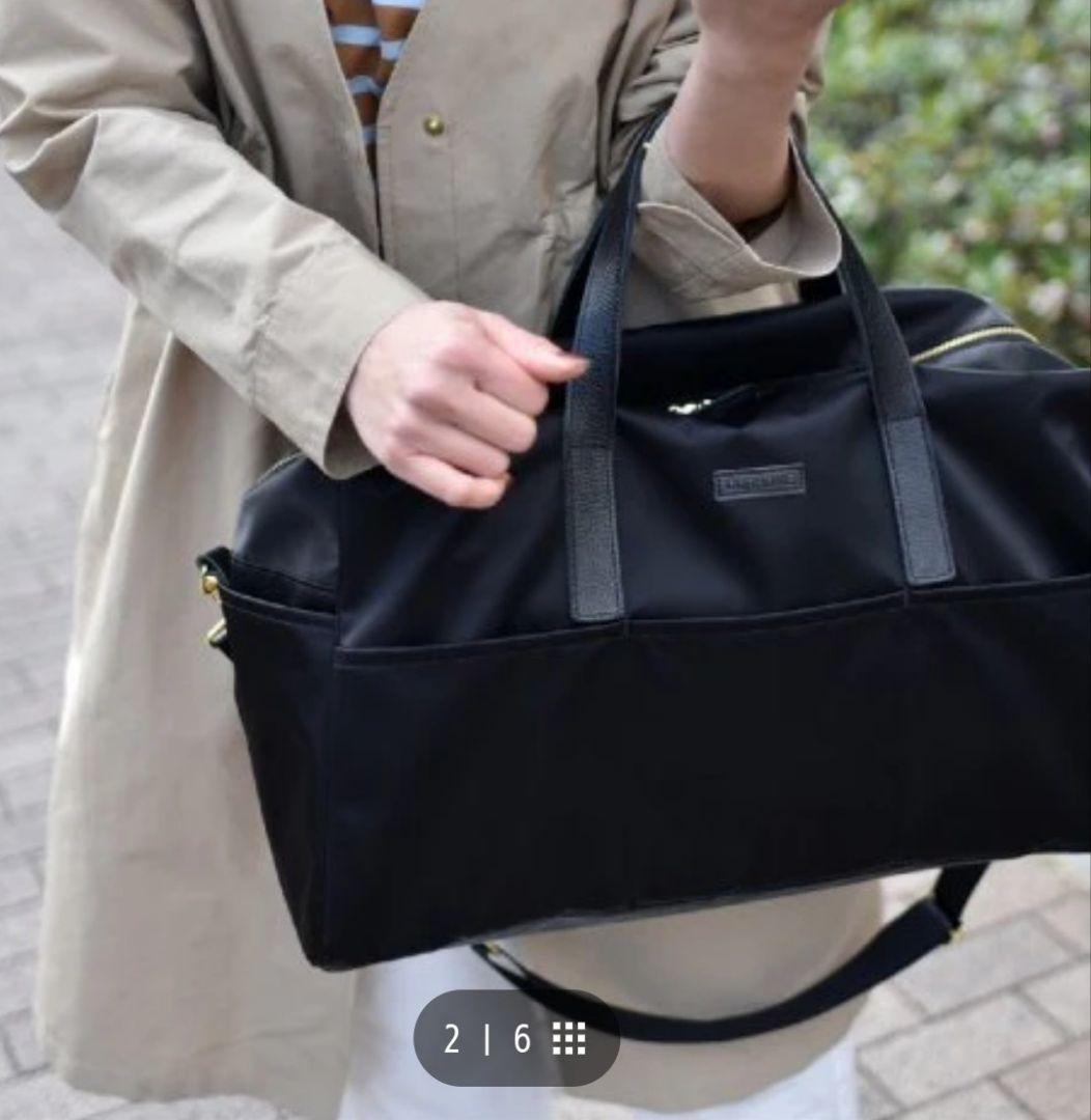 OURツヤがきれいなボストンバッグブラック