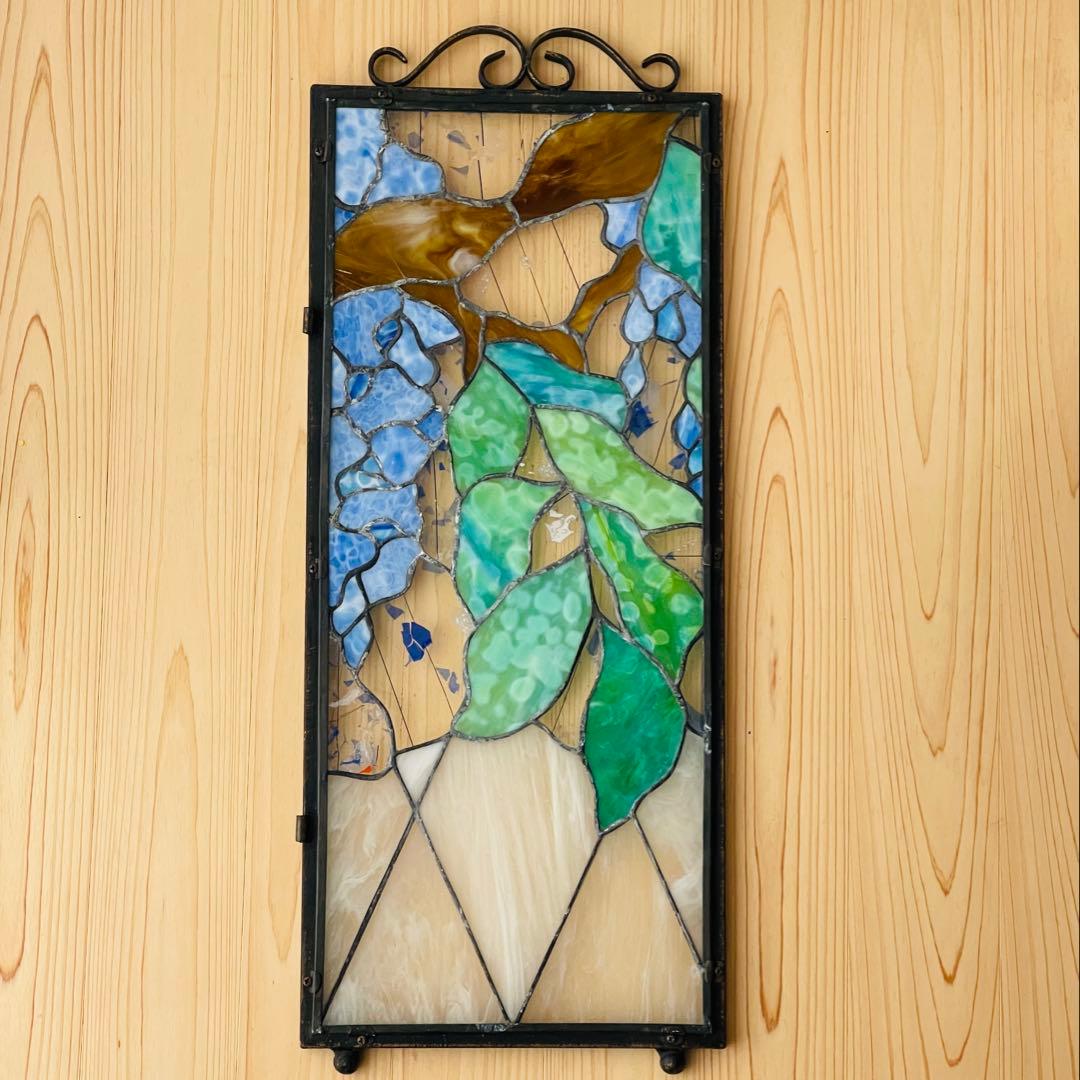 ✮美品✮ ステンドグラス　ボタニカル　壁掛け　オブジェ