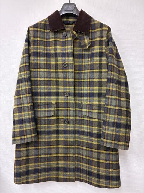 【美品】MACKINTOSH ゴム引きステンカラーコート チェック柄
