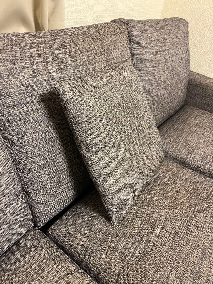 【愛媛県発送】ニトリ　布張りカウチソファ　グレー L字型。