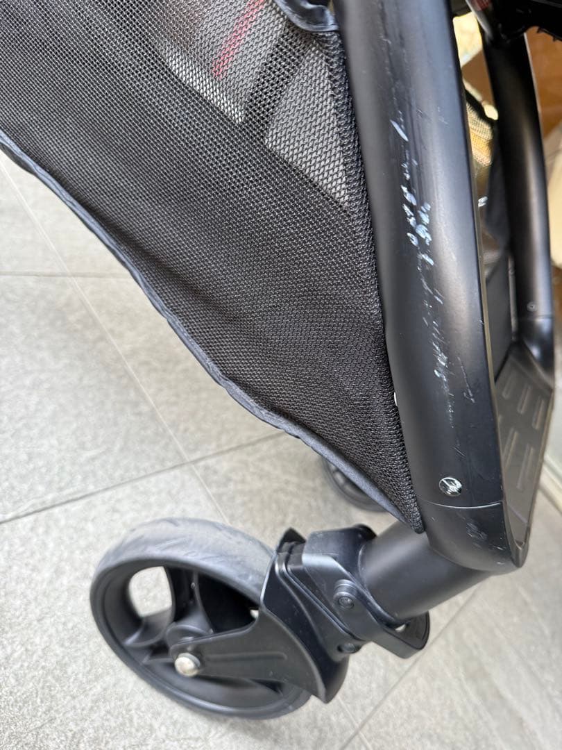 美品カトージJoie エヴァライトデュオ2人乗りベビーカー　レインカバー付き