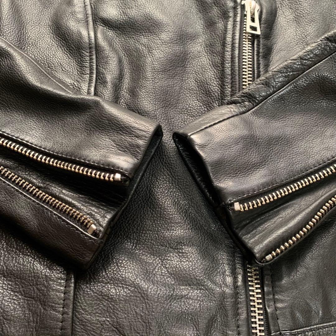 ✨美品✨ ZADIG&VOLTAIRE カウレザー ダブルライダース 星刺繍 黒