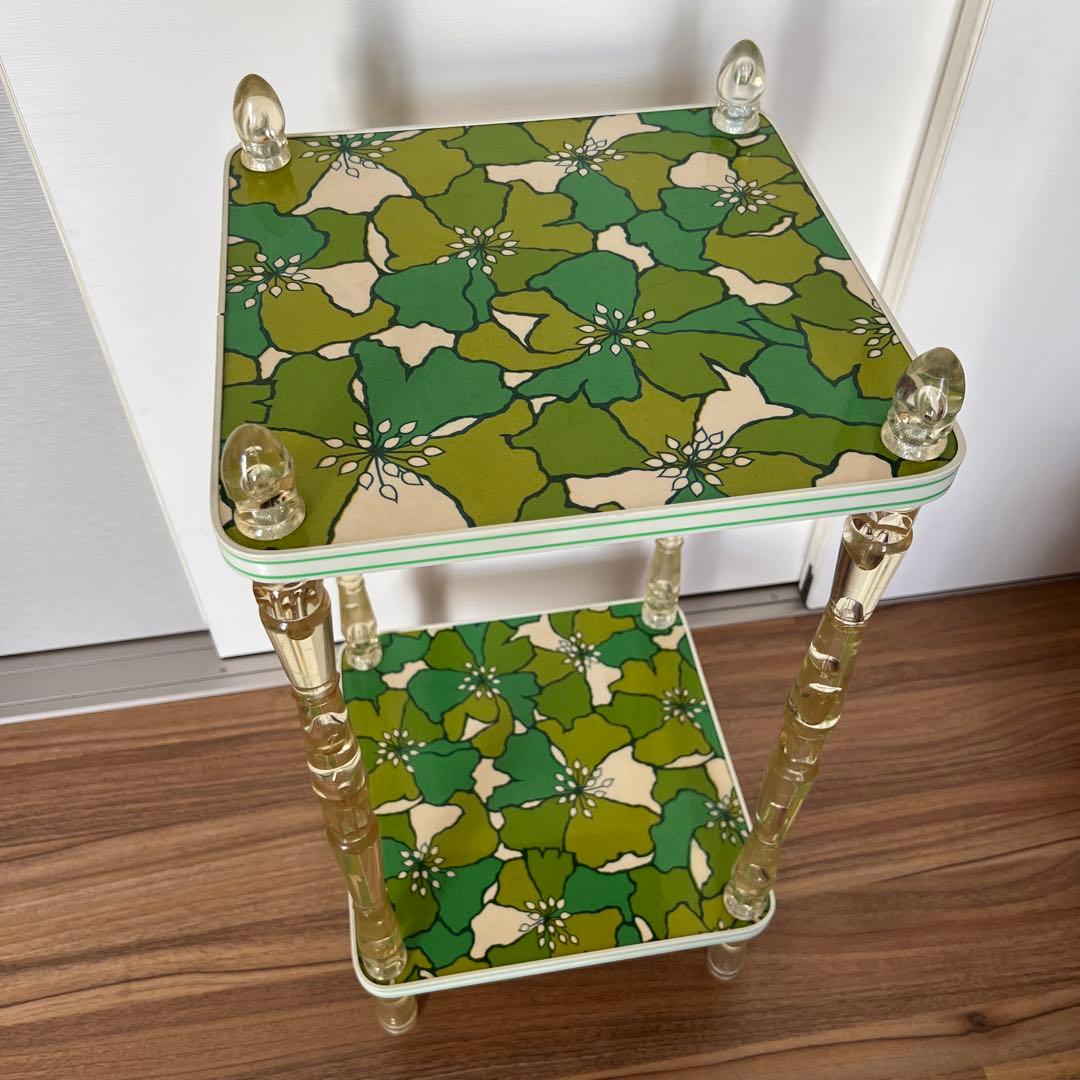 タイムセール‼︎ 昭和レトロ レトロポップ ワゴン　花柄　飾り棚　２段ラック　当時