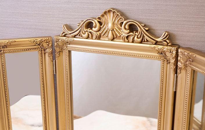 Newチャーチルウッド 三面鏡 ゴールド ミラー ロココ 25148-GD