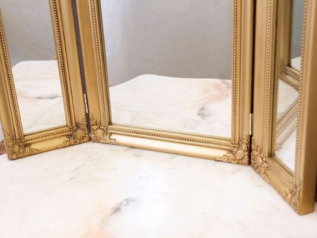 Newチャーチルウッド 三面鏡 ゴールド ミラー ロココ 25148-GD