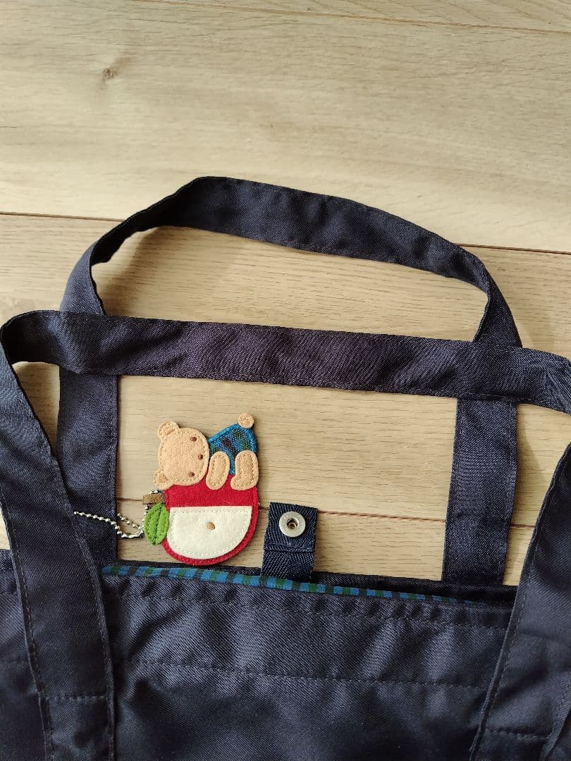 【ファミリア】美品　マザーズバッグ　グリーン　ネイビー