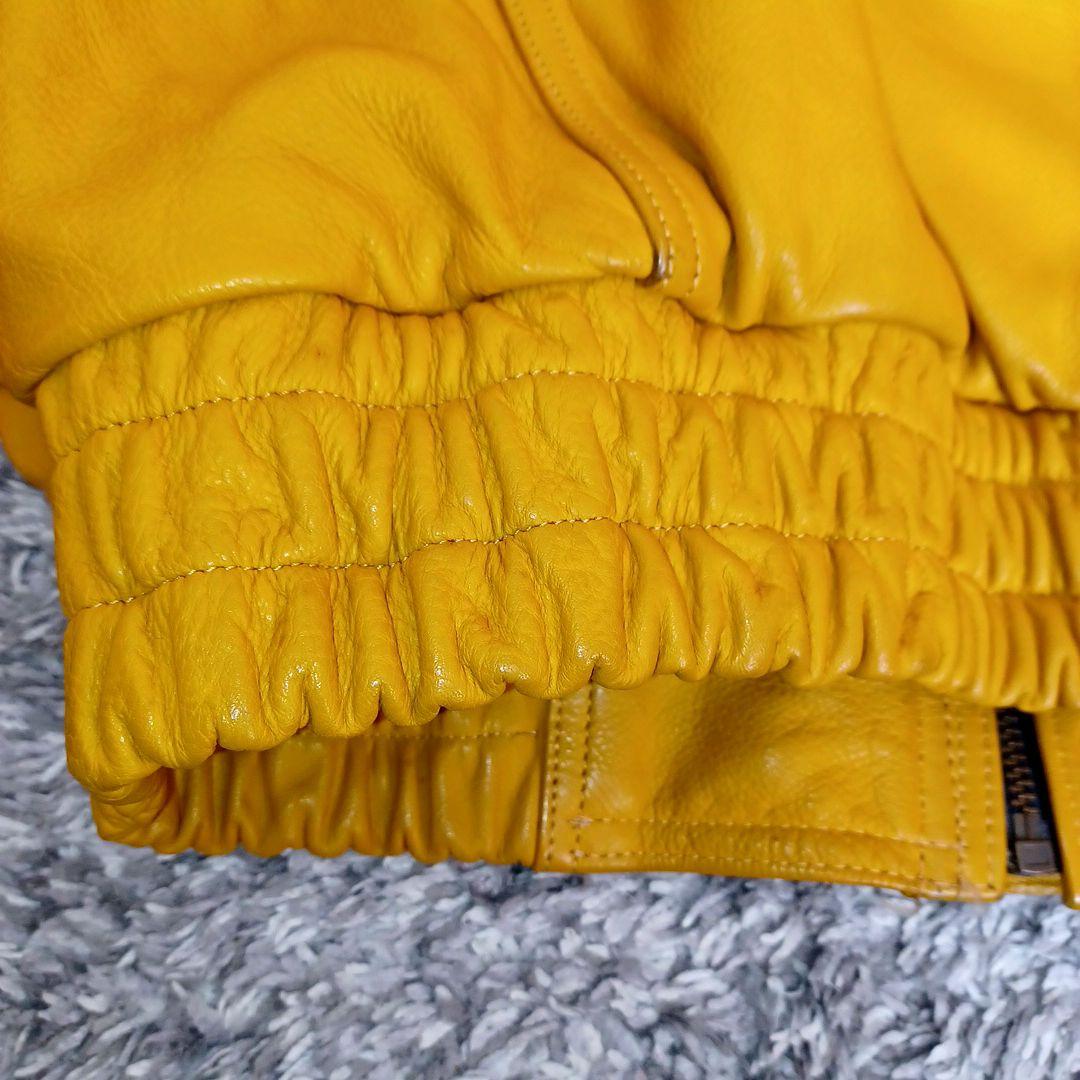 【希少】THE BIKE Daito オールレザーライダース イエロー Lサイズ