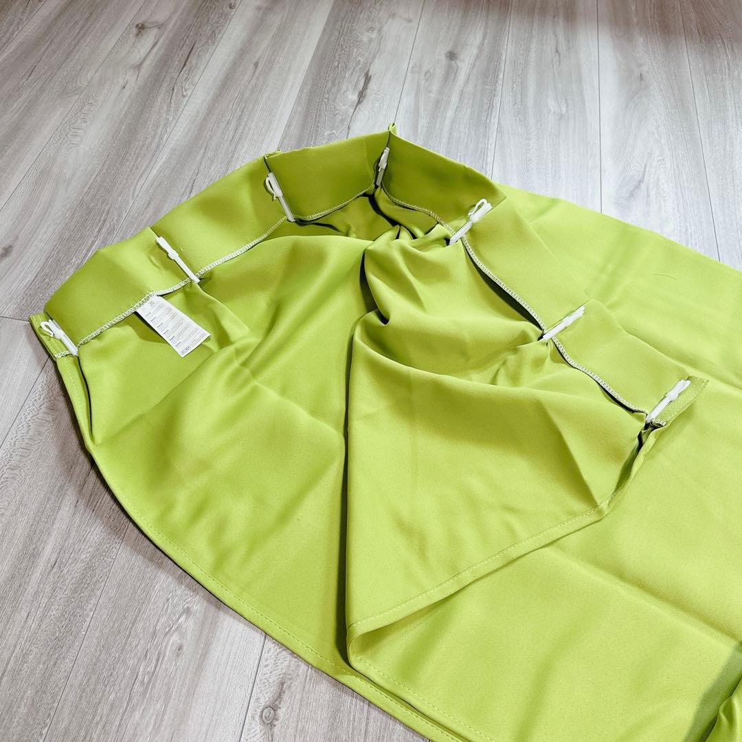 ♪カーテン 節電対策 黄緑 幅100×丈200cm ２枚セット 厚手カーテン