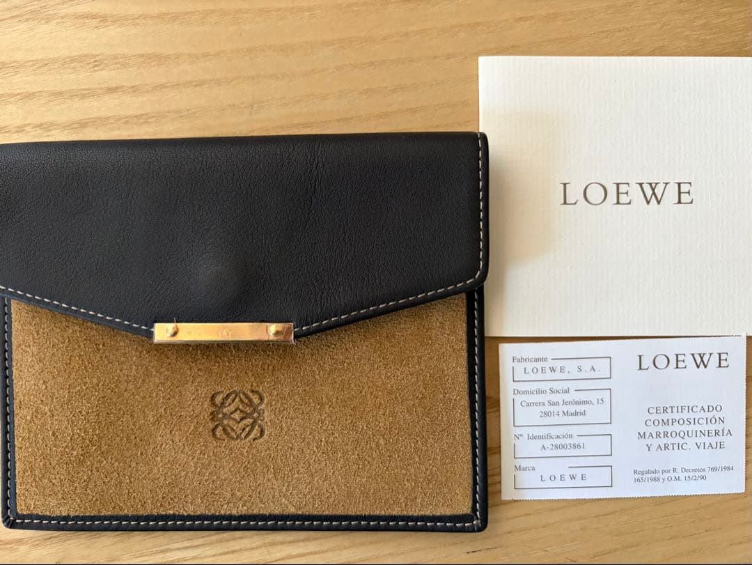 LOEWE ネイビーレザー 折り財布
