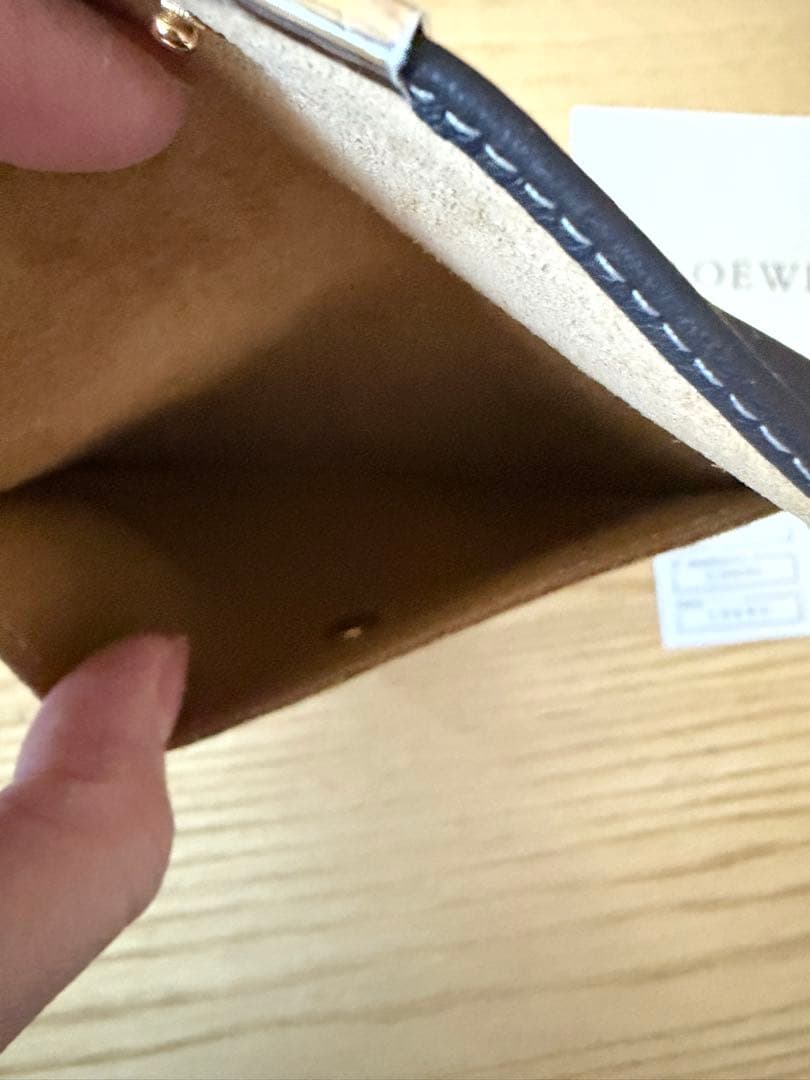 LOEWE ネイビーレザー 折り財布